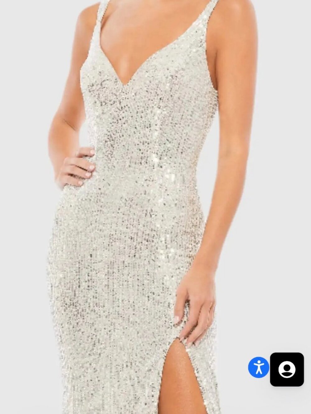 Ieena by Mac Duggal Silver Sequin Gown NWT sz 12